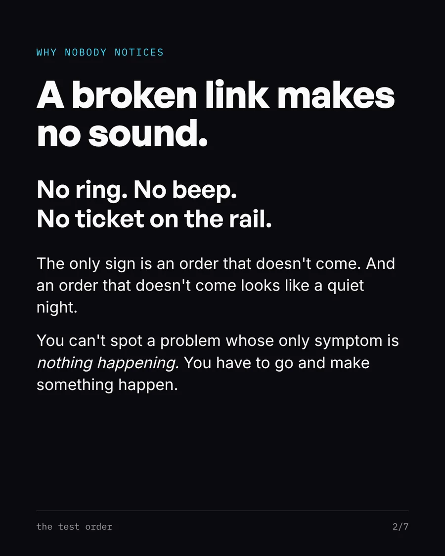 Slide 2: A broken link makes no sound